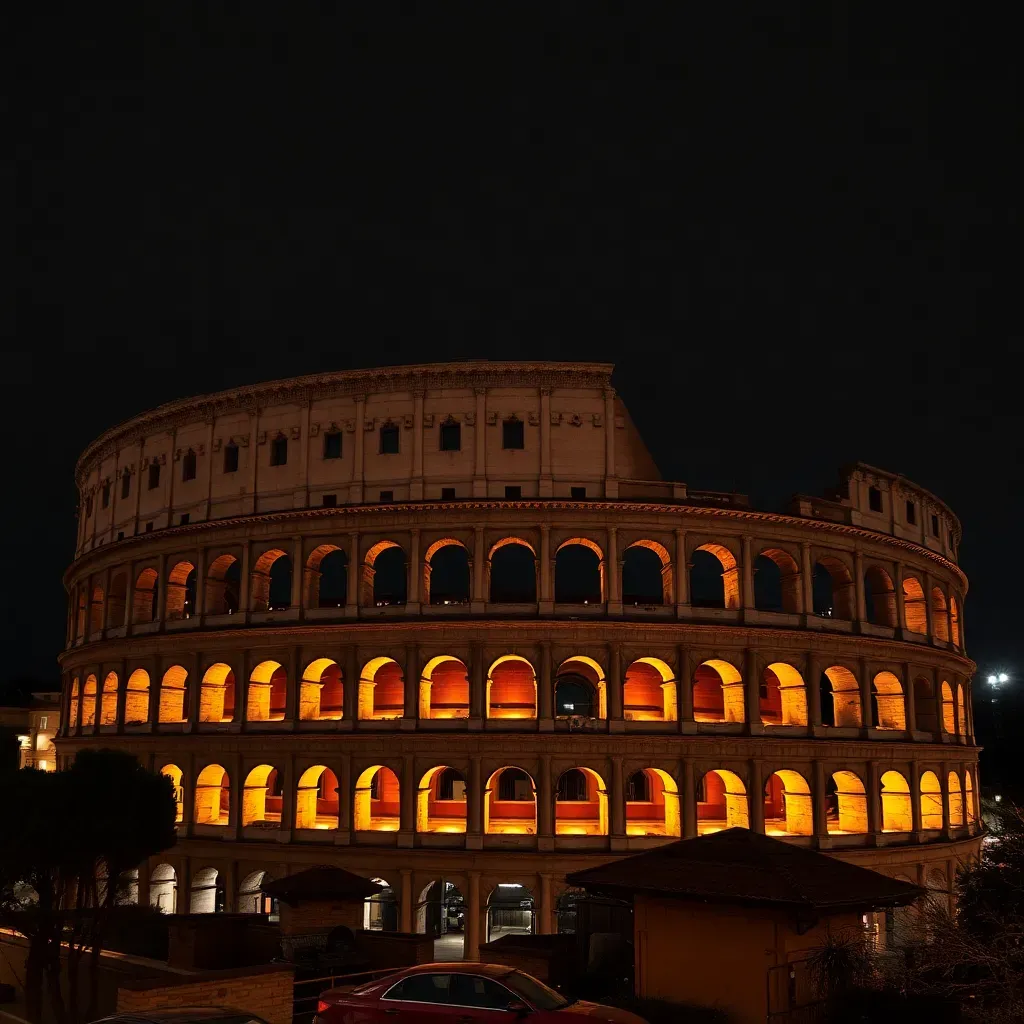 Filming in Rome with Colosseum view